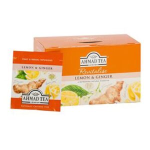 Arbata vaisinė ir žolelių AHMAD ALU LEMON & GINGER, 20 pak.