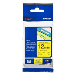 Juostelė BROTHER TZE-631, 12 mm, geltona/juoda - Image 1