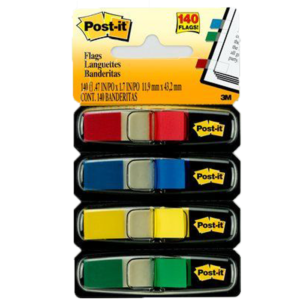 Indeksai žymekliai 3M POST- IT 11,9 x 43,1 mm, plastikiniai, 4 spalvos