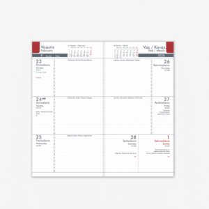 Darbo knyga - kalendorius TIMER Midi, 90 x 167 mm, bordinė sp. - Image 2