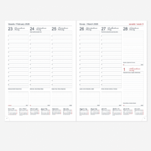 Darbo knyga - kalendorius TIMER Futura VIP, A4, juoda sp. - Image 2