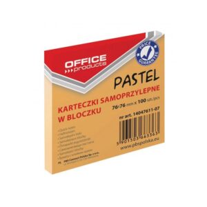 Lipnūs lapeliai OFFICE PRODUCTS 76 x 76 mm, 100 l, oranžinė sp.