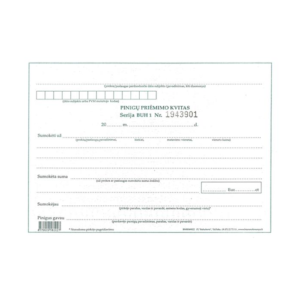 Pinigų priėmimo kvitas A6, su Nr. - Image 1