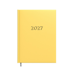 Darbo knyga - kalendorius TIMER 2027 m, A5, minkštas viršelis, geltona sp.