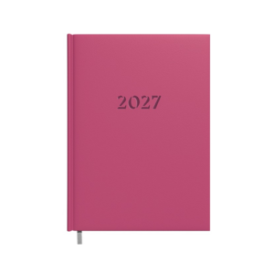Darbo knyga - kalendorius TIMER 2027 m, A5, minkštas viršelis, avietinė raudona sp.