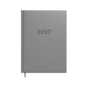 Darbo knyga - kalendorius TIMER 2027 m, A5, minkštas viršelis, pilka sp.
